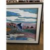 Image 2 : FRAMED 35" X 48" ACRYLIC ON BOARD BLUE HERON IN FLIGHT BY W H MAYBENG '95