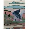 Image 4 : FRAMED 35" X 48" ACRYLIC ON BOARD BLUE HERON IN FLIGHT BY W H MAYBENG '95