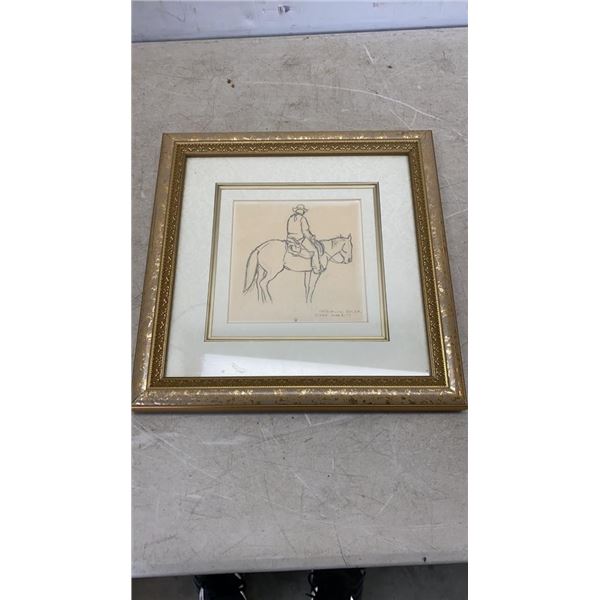 FRAMED SKETCH BY JACK LEE MACLEAN MAR 6/73 WITNESS AND CERTIFIED