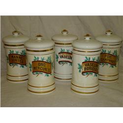 Five Porcelain Drug Jars