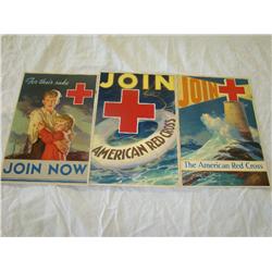 World War Two .Red Cross Window Cards. Lot of 3.
