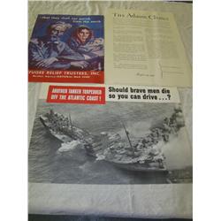 Lot of 3 Assorted World War Two Posters.
