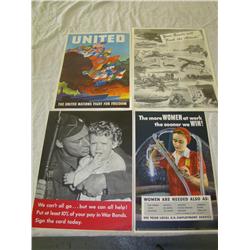 Lot of 4 World War Two Posters.