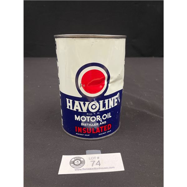 Havoline Insulated Motor Oil One US Quart Tin