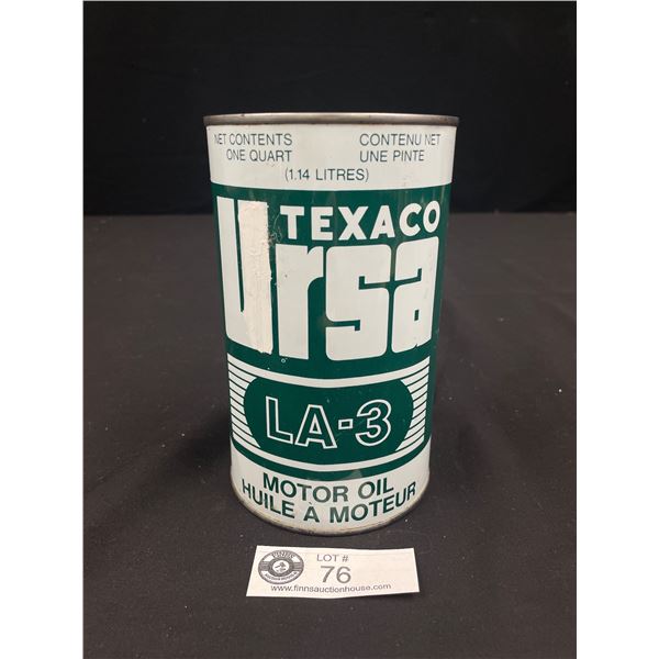 Texaco Ursa LA-3 Motor Oil One Quart Tin