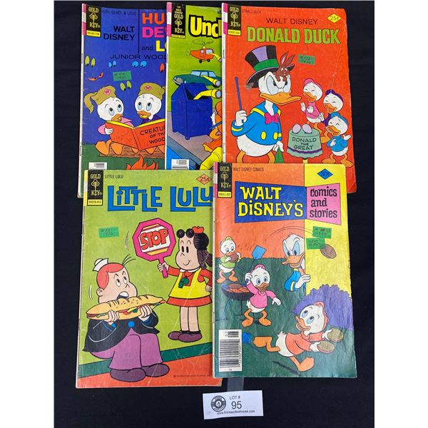 Lot of 5 Vintage Collectible Comic Books - Huey, Dewey and Louie, Donald Duck, Etc.