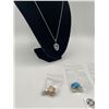 Image 3 : 5 Gemstone Free Form Necklaces, Chains Included