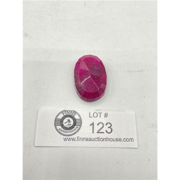 Polished Rough Mineral Ruby 73.83 ct-35x24x11mm-Ovl Cut-Madagascar-Untreated