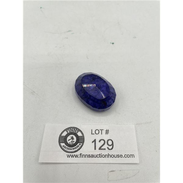 Polished Rough Mineral Sapphire 128.15ct-34x25x17mm-Oval Cut-Madagascar-Untreated