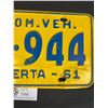 Image 3 : Farm Commercial Vehicle 1961 Alberta Vintage Collectible License Plate