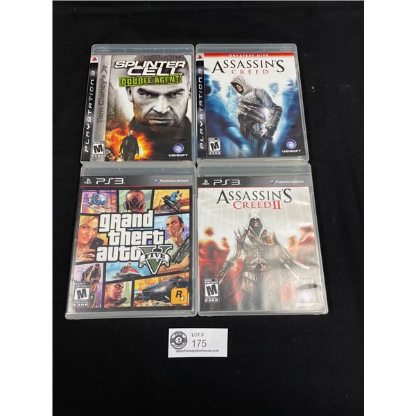 Lot of 4 PS 3 Games, Assassins Creed, Grand Theft Auto, Etc.