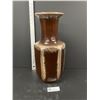 Image 1 : Uniquely Shaped Chocolate Brown and Cream West German Stamped and Numbered Vase