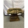 Image 1 : Vintage Roman Looking Carved Limestone 17" Pedestal Very Heavy, *No Shipping*