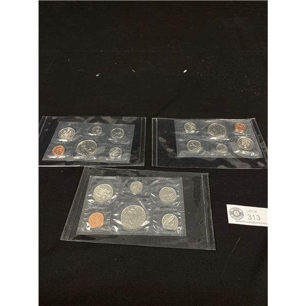 Lot of 3 Canadian Coin Sets in Original Packaging 1977 1978 1979