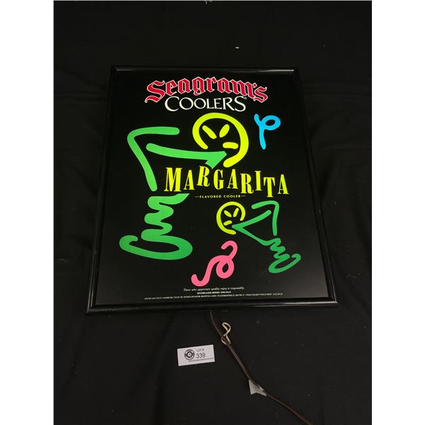 Seagram's Cooler Margarita Light Up Sign, Beautiful Colours, Works!