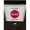 Image 1 : Ice Cold Coca Cola Sold Here Button Sign - Double Sided, Lights Up, Works!