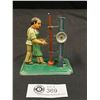 Image 1 : 1940s Tin Litho Toy Machinist Made in Germany - US Zone 4 x 4"