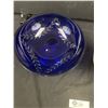 Image 2 : Beautiful West German Stamped and Numbered Vase with Blue Glass Pedestal Bowl