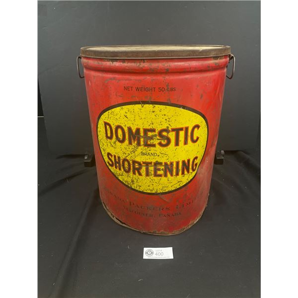 Domestic Shortening Can - As Found - 50 Pounds