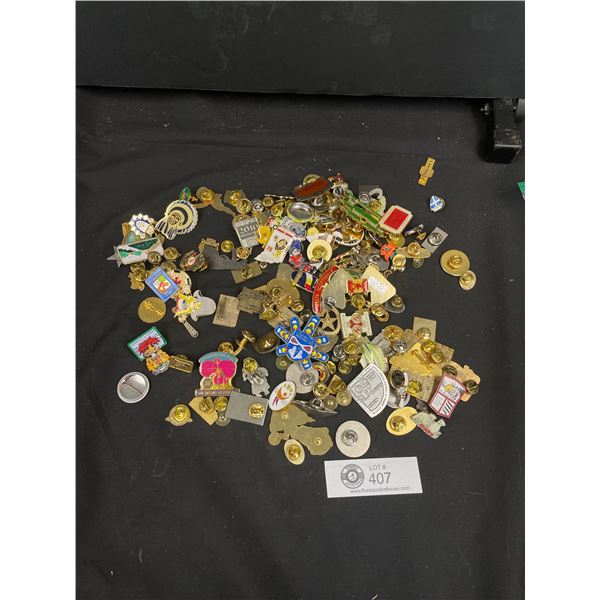 Collectible Lot of Pin Badges and Buttons