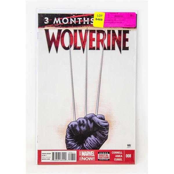 WOLVERINE #8 --- CLAW COUNTDOWN COVER