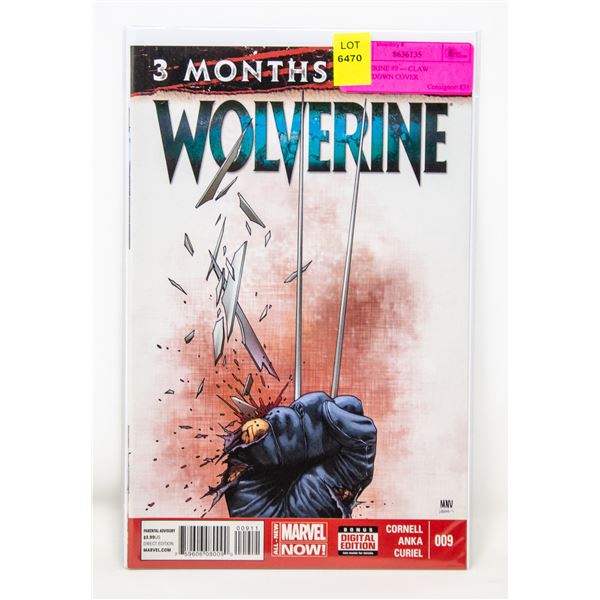 WOLVERINE #9 --- CLAW COUNTDOWN COVER