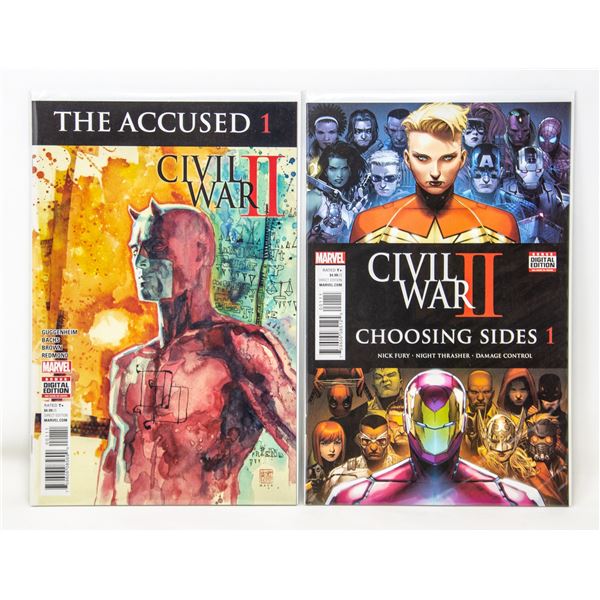 CIVIL WAR II --- TWO #1 COMICS