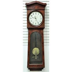 Seth Thomas jewelers clock in flame mahogany case.