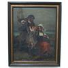 Image 1 : Early oil on canvas Family by Sea