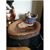 Image 2 : Rustic Hand Hewn Table & Decor A