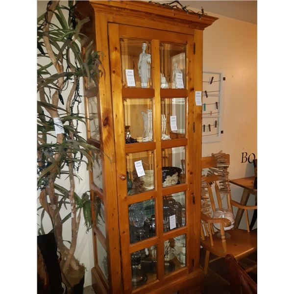 Pine Curio Cabinet Cat C