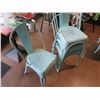 Image 2 : Qty 4 Blue Patina Stacking Chairs