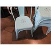 Image 2 : Qty 4 Blue Patina Stacking Chairs