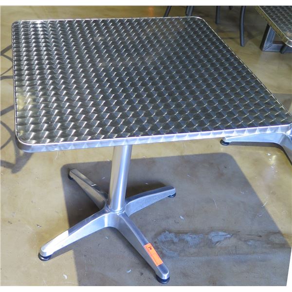Textured Steel Outdoor Table w/ Pedestal Base 28"x28"x29"H