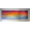 Image 1 : Large 3 Panel Kailua Sunset Artwork Signed by Kristie Kosmides - Each Panel 5'x5'
