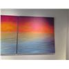 Image 5 : Large 3 Panel Kailua Sunset Artwork Signed by Kristie Kosmides - Each Panel 5'x5'