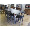 Image 12 : RH Restoration Hardware Wooden Table 72"x40"x42"H & 6 Stools  20"x17"x40"H