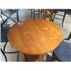 Image 3 : Round Wooden Pub Table from Bali Boo & 2 Stools w/ Foot Rests 20"x17"x40"H