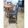 Image 7 : Round Wooden Pub Table from Bali Boo & 2 Stools w/ Foot Rests 20"x17"x40"H