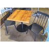Image 1 : Custom Recycled Wood Table 30"x30" w/ RH Base & 2 Chairs 18"x18"x34"H