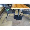 Image 6 : Custom Recycled Wood Table 30"x30" w/ RH Base & 2 Chairs 18"x18"x34"H