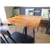 Image 7 : Custom Recycled Wood Table 30"x30" w/ RH Base & 2 Chairs 18"x18"x34"H
