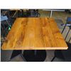 Image 2 : Custom Recycled Wood Table 30"x30" w/ RH Base & 2 Chairs 18"x18"x34"H