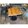 Image 5 : Custom Recycled Wood Table 30"x30" w/ RH Base & 2 Chairs 18"x18"x34"H