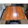 Image 2 : Custom Recycled Wood Table 30"x30" w/ RH Base & 2 Chairs 18"x18"x34"H