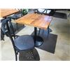 Image 3 : Custom Recycled Wood Table 30"x30" w/ RH Base & 2 Chairs 18"x18"x34"H