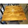 Image 2 : Custom Recycled Wood Table 30"x30" w/ RH Base & 2 Chairs 18"x18"x34"H