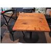 Image 1 : Custom Recycled Wood Table 30"x30" w/ RH Base & 1 Chair 18"x18"x34"H