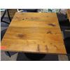Image 2 : Custom Recycled Wood Table 30"x30" w/ RH Base & 1 Chair 18"x18"x34"H