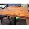 Image 3 : Custom Recycled Wood Table 30"x30" w/ RH Base & 1 Chair 18"x18"x34"H